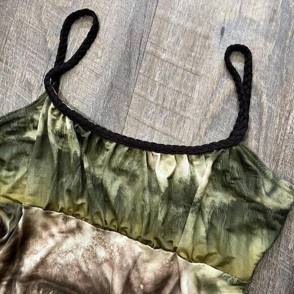 2000s Y2k Forest Fairycore‎ Whimsigoth Milkmaid Flowy Cami Top Womens Medium - Picture 2 of 5